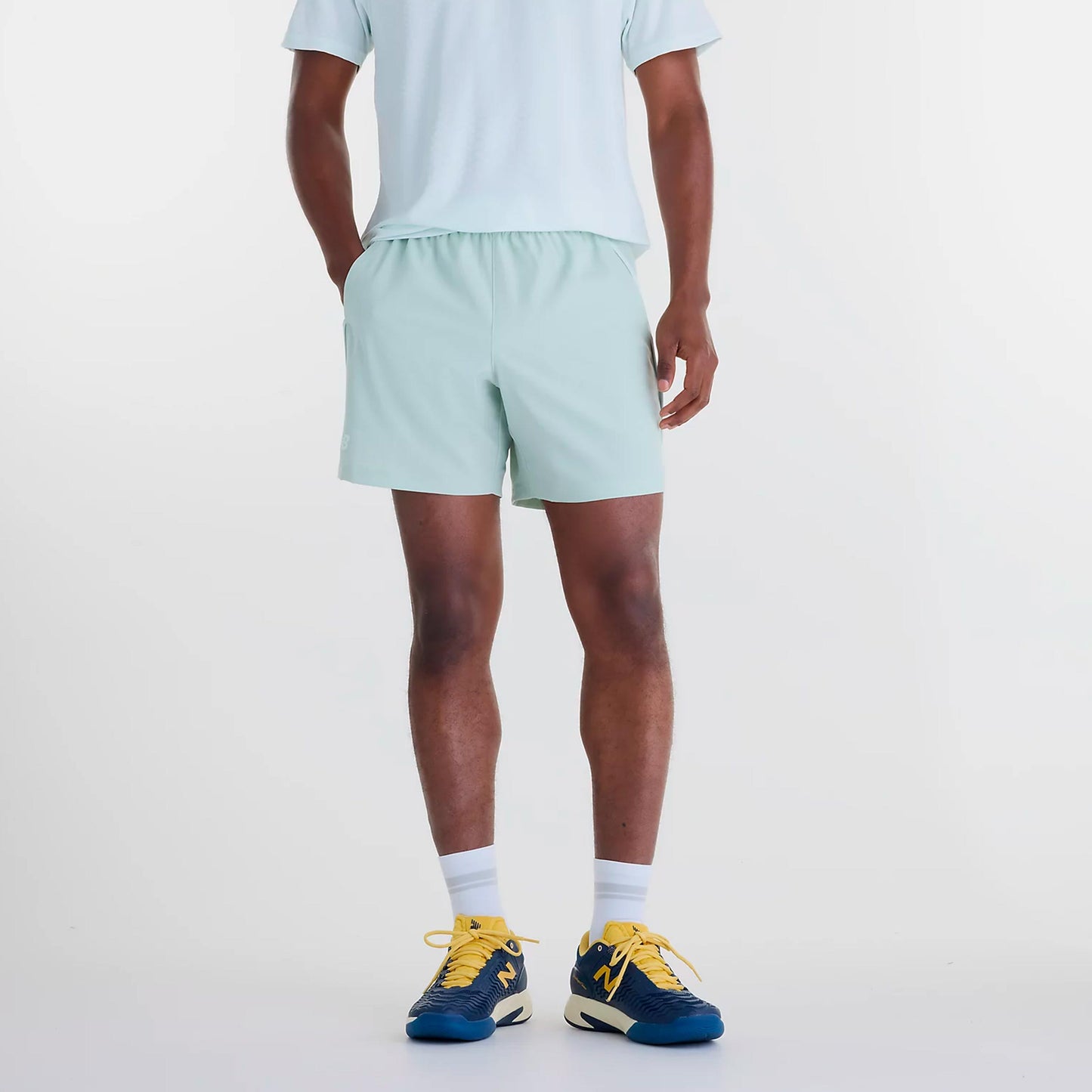 New Balance Tournament Shorts Hombres - verde gris