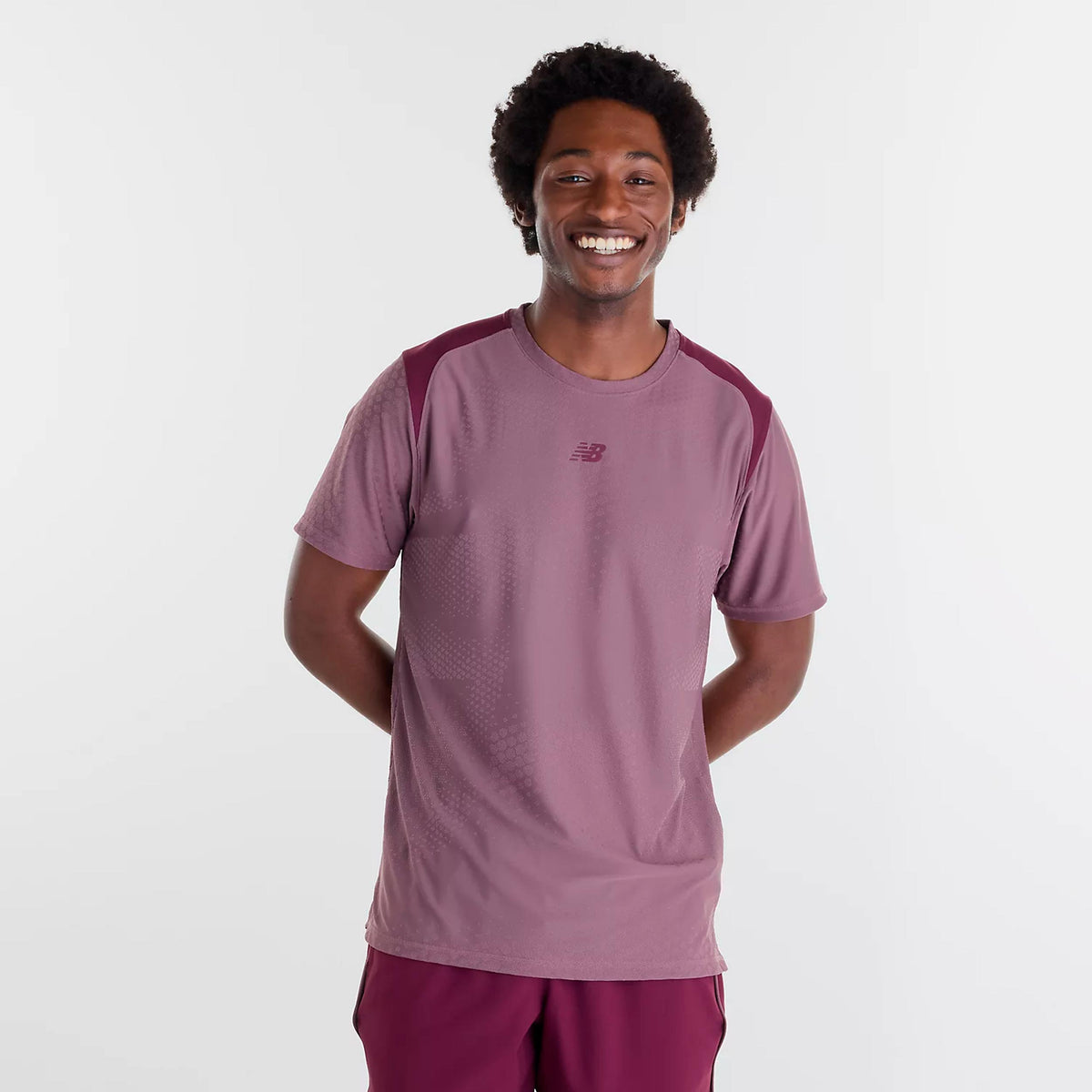 New Balance Tournament Camiseta de manga corta Hombres - rojo vino
