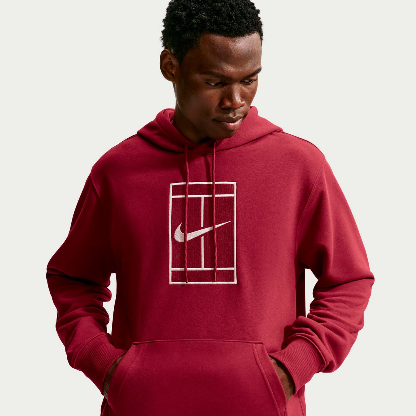 Nike Court Sudadera con capucha Hombres - rojo vino, crema