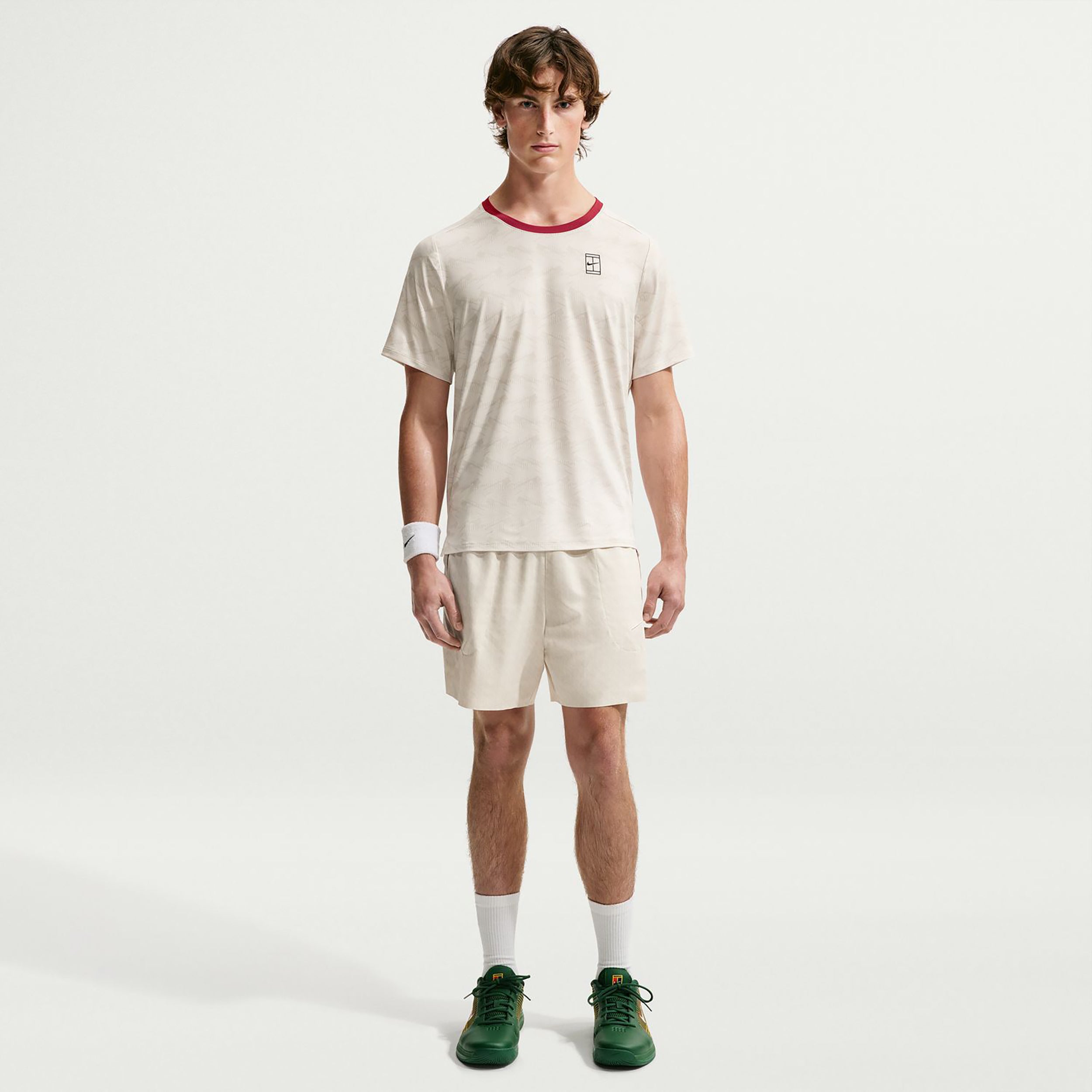 Nike Court Advantage Camiseta de manga corta Hombres - crema, rojo