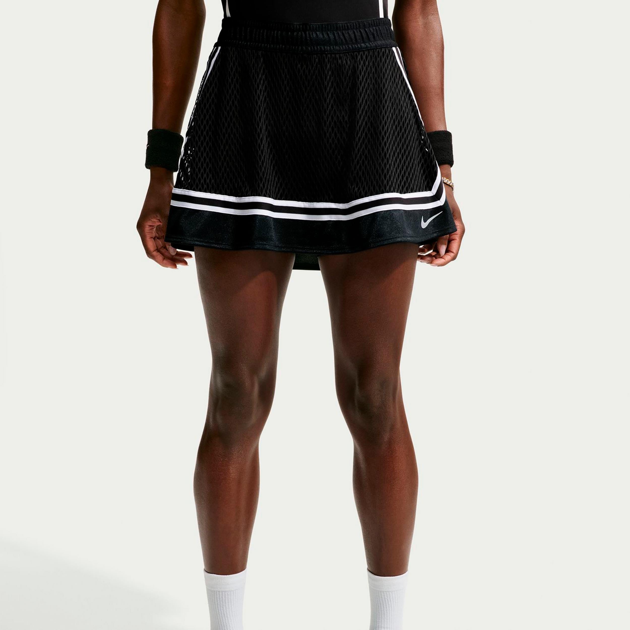 Nike Court Slam Falda Mujeres - negro, blanco