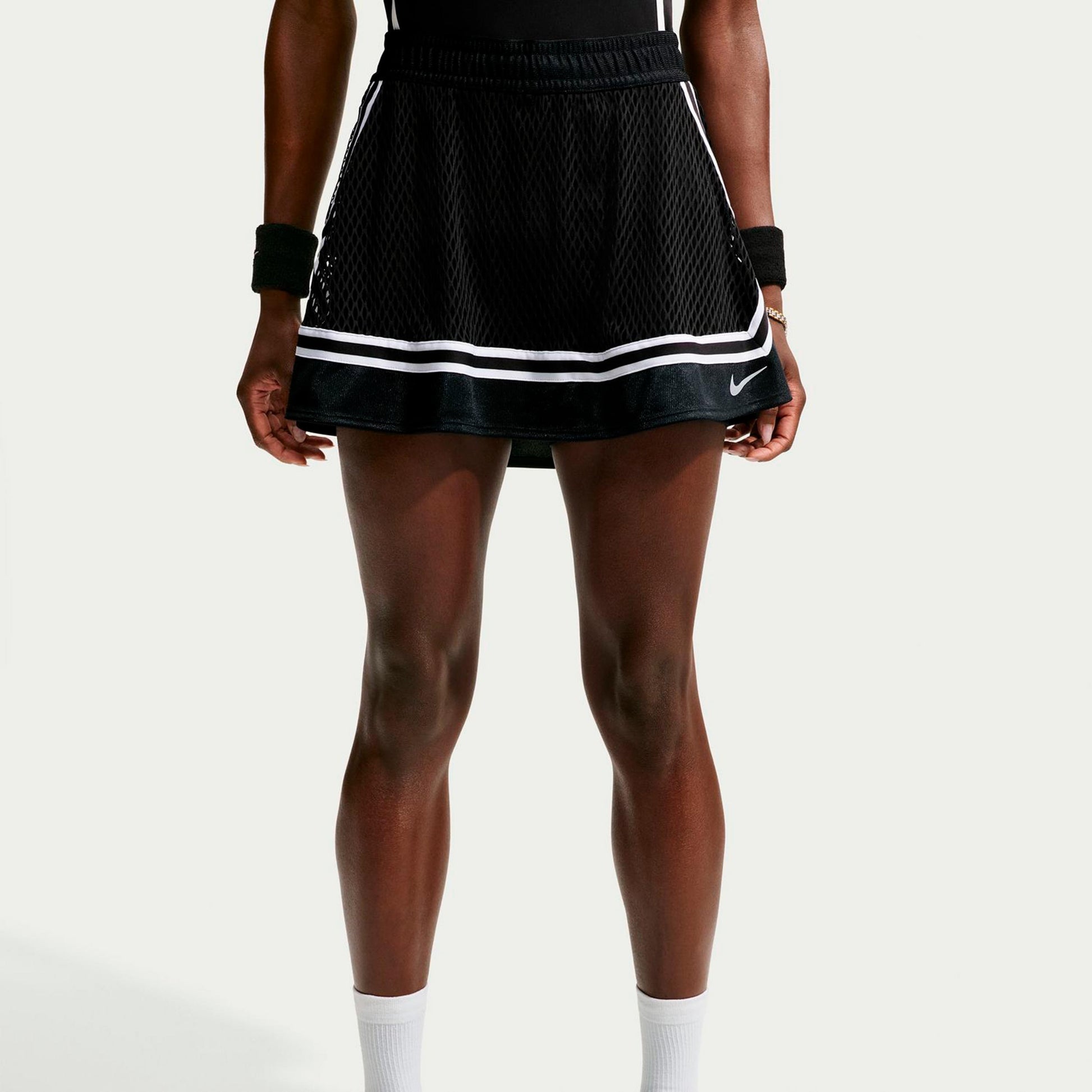 Nike Court Slam Falda Mujeres - negro, blanco