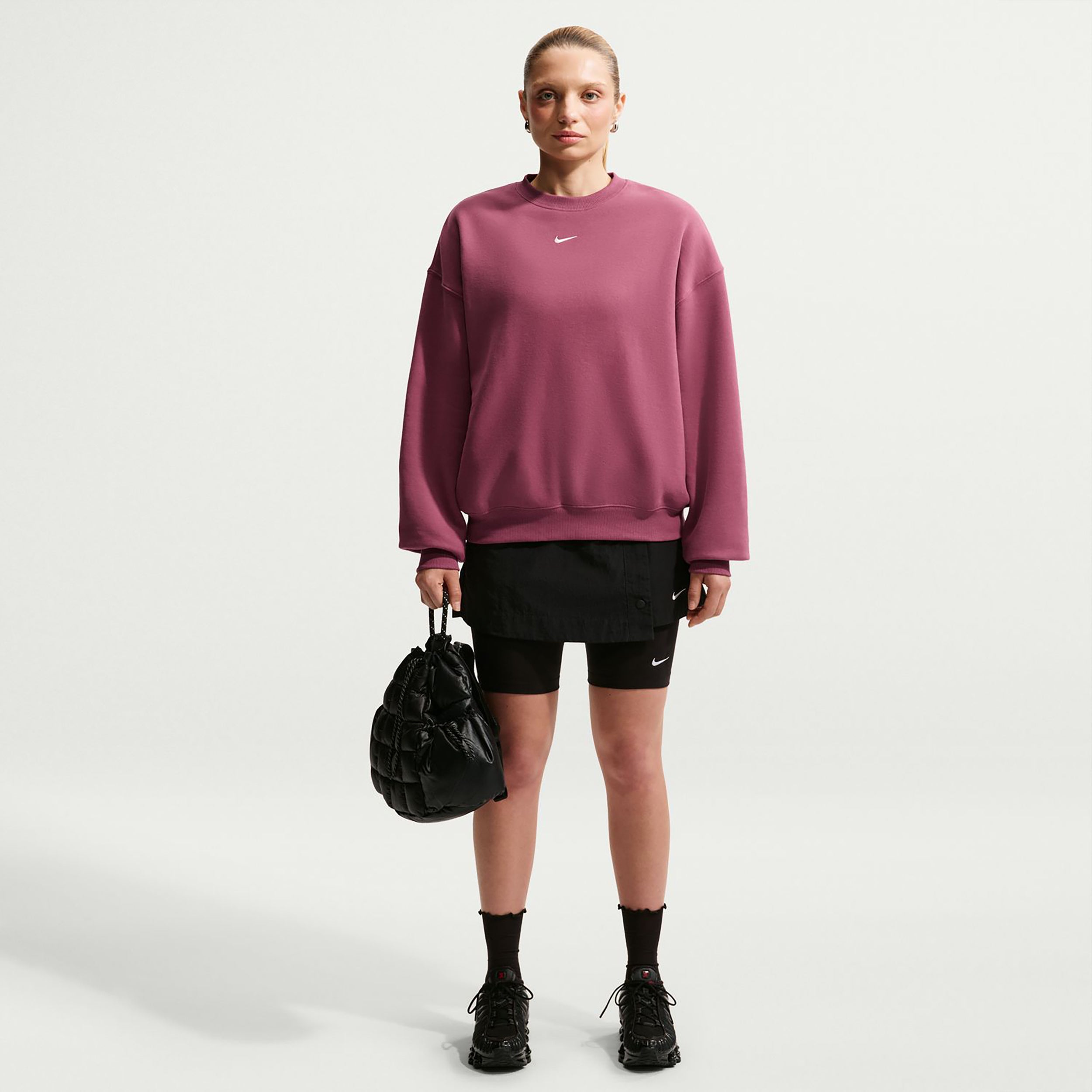 Nike Studio Fleece Sudadera Mujeres - malva