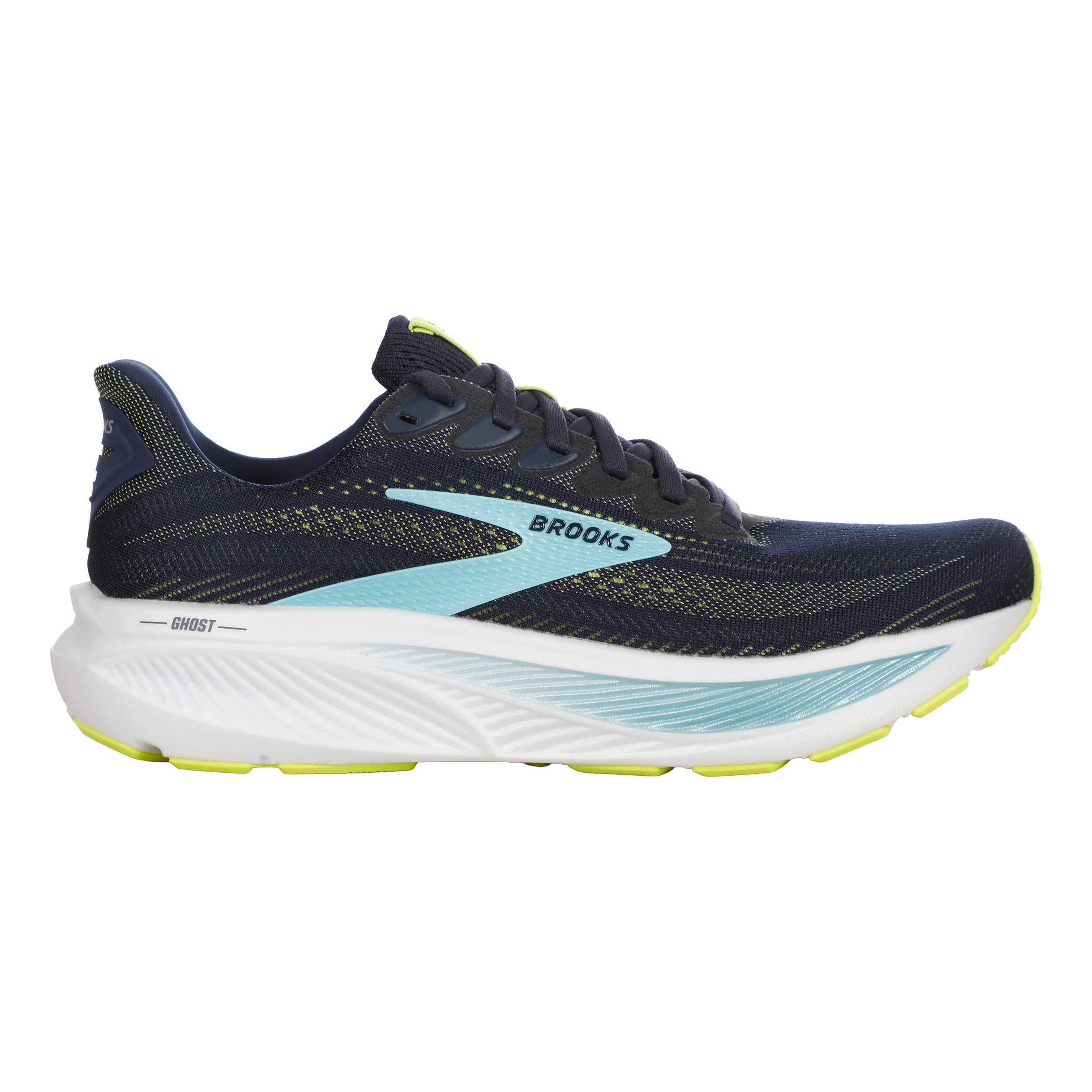 Brooks Ghost 17 Zapatilla neutral Hombres - azul oscuro, lima