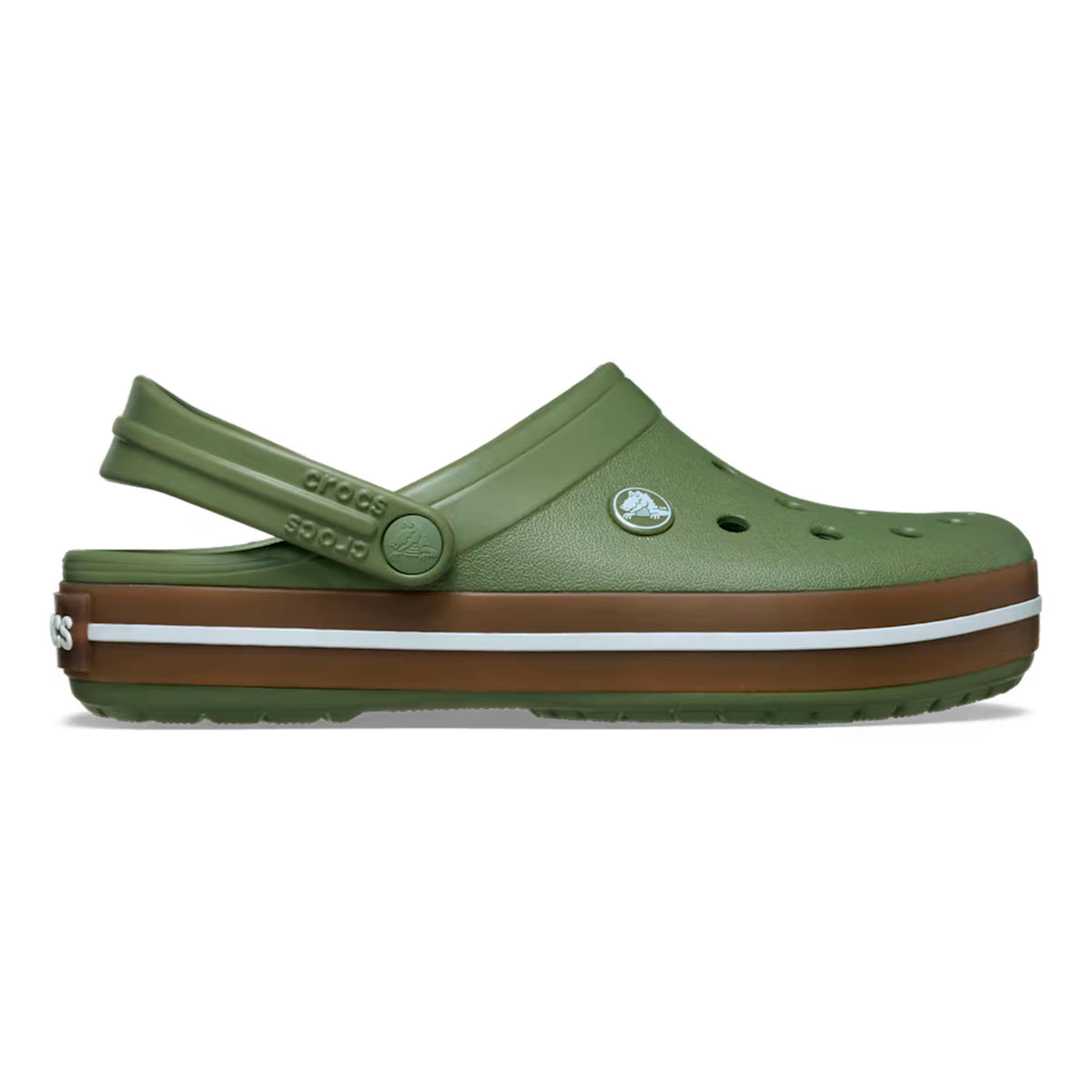 Crocs Crocband Gum Clog Chanclas Hombres - oliva, beige