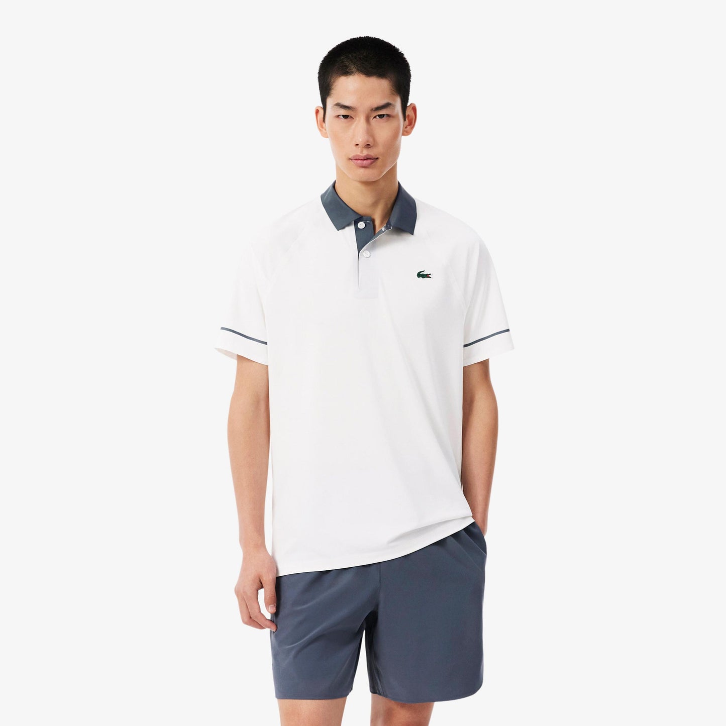 Lacoste Polo Hombres - blanco, azul grisáceo