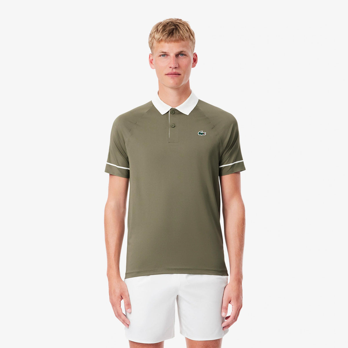 Lacoste Polo Hombres - caqui, blanco