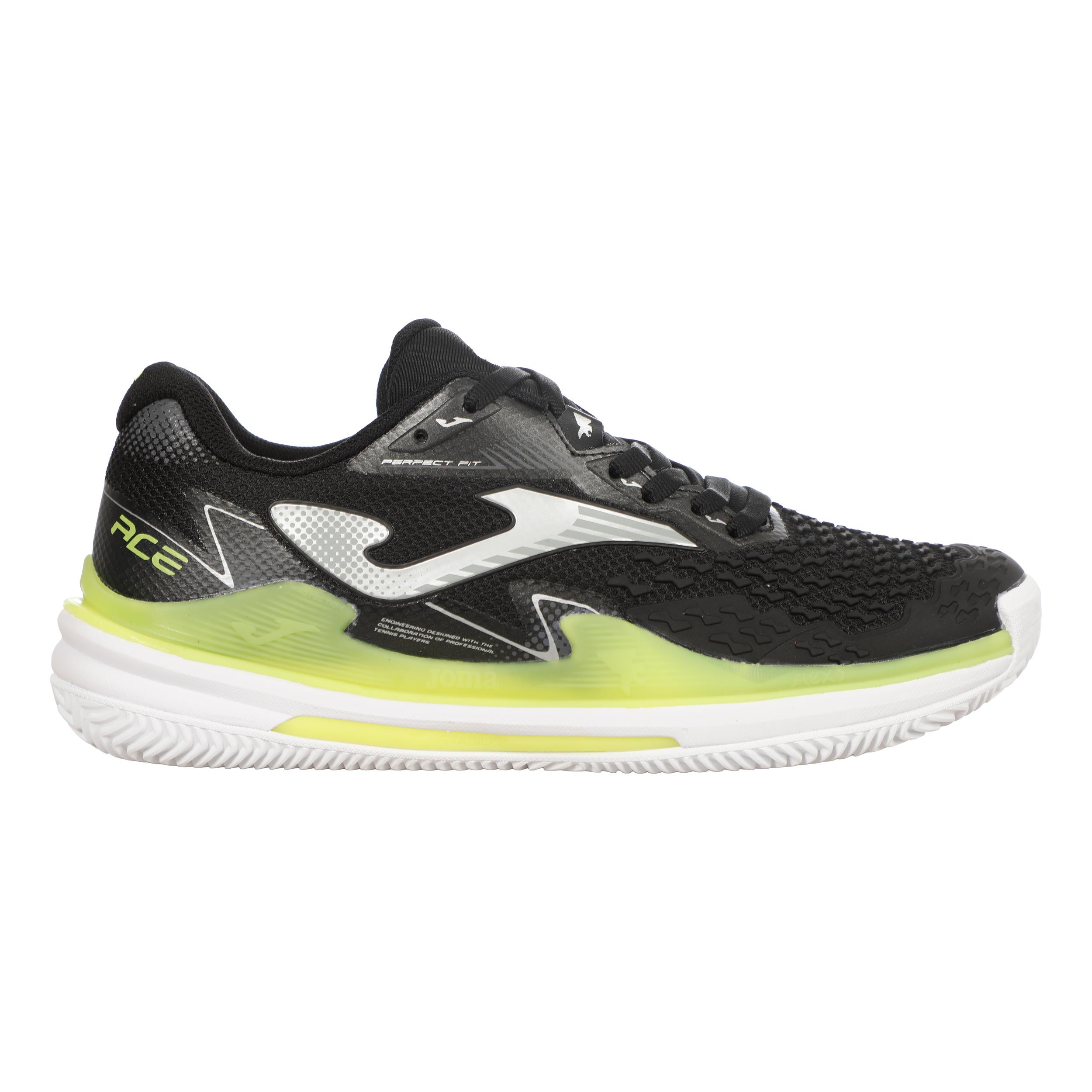 Joma Ace Zapatilla tierra batida Mujeres - negro, lima
