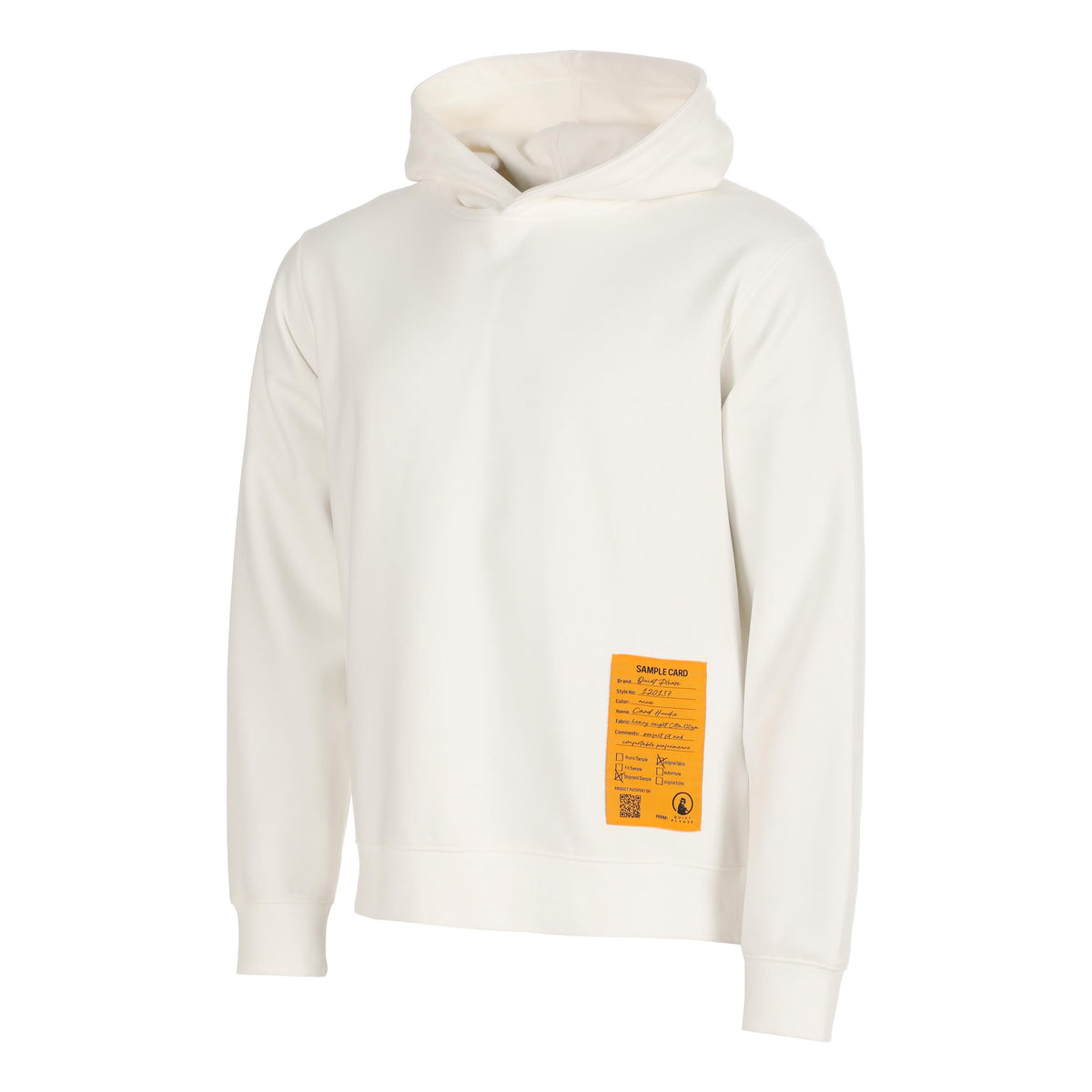 Quiet Please Sample Card Loose Fit Sudadera con capucha Hombres - crema