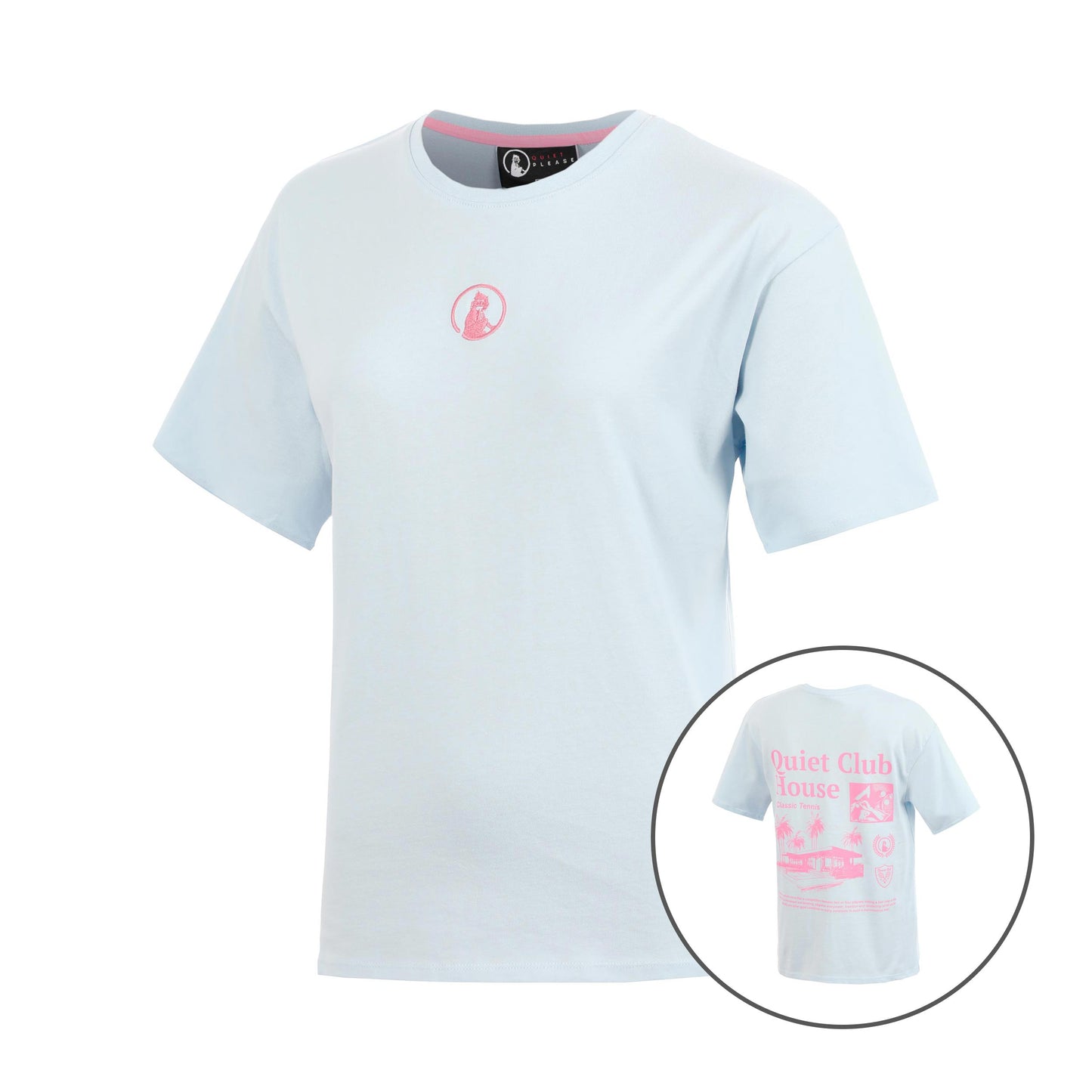 Quiet Please Club House Loose Fit Camiseta de manga corta Niños - azul claro
