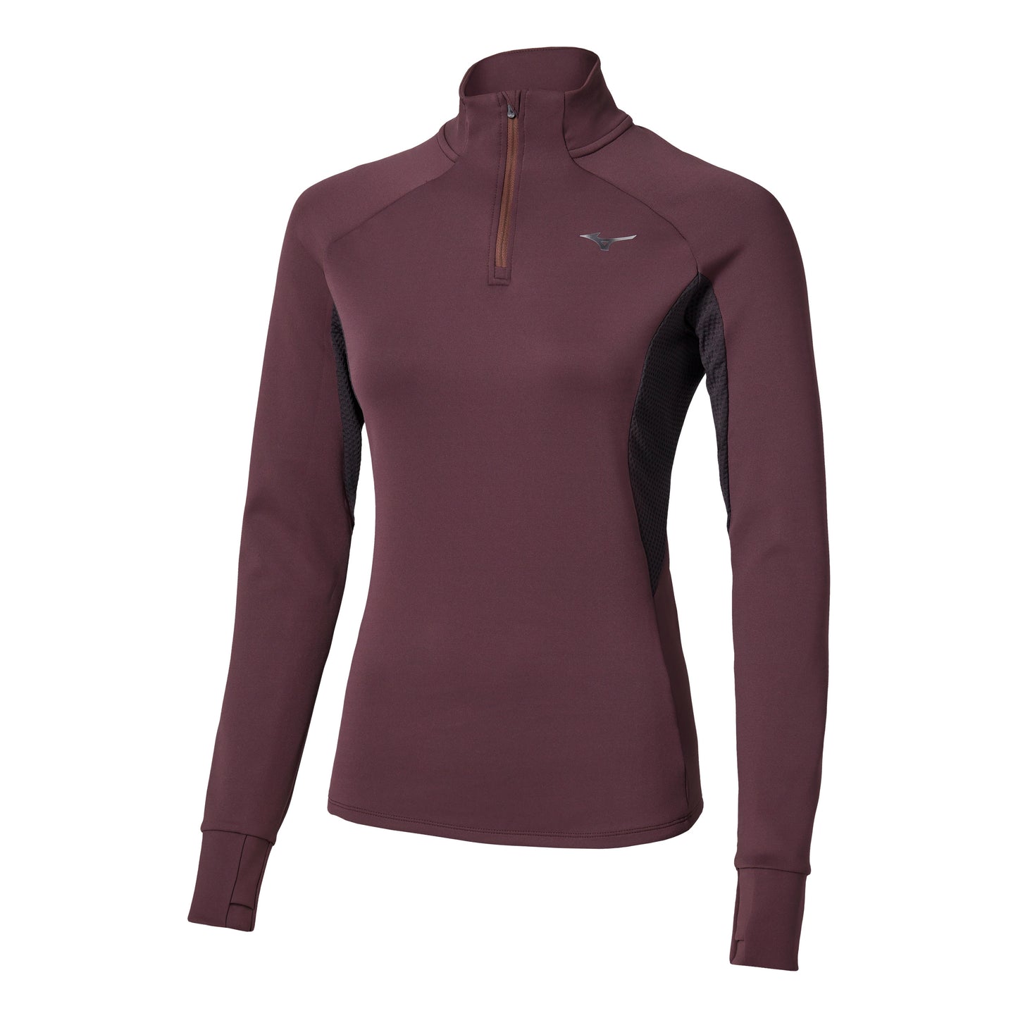 Mizuno Active Warmalite Half Zip Camiseta de running Mujeres - rojo oscuro