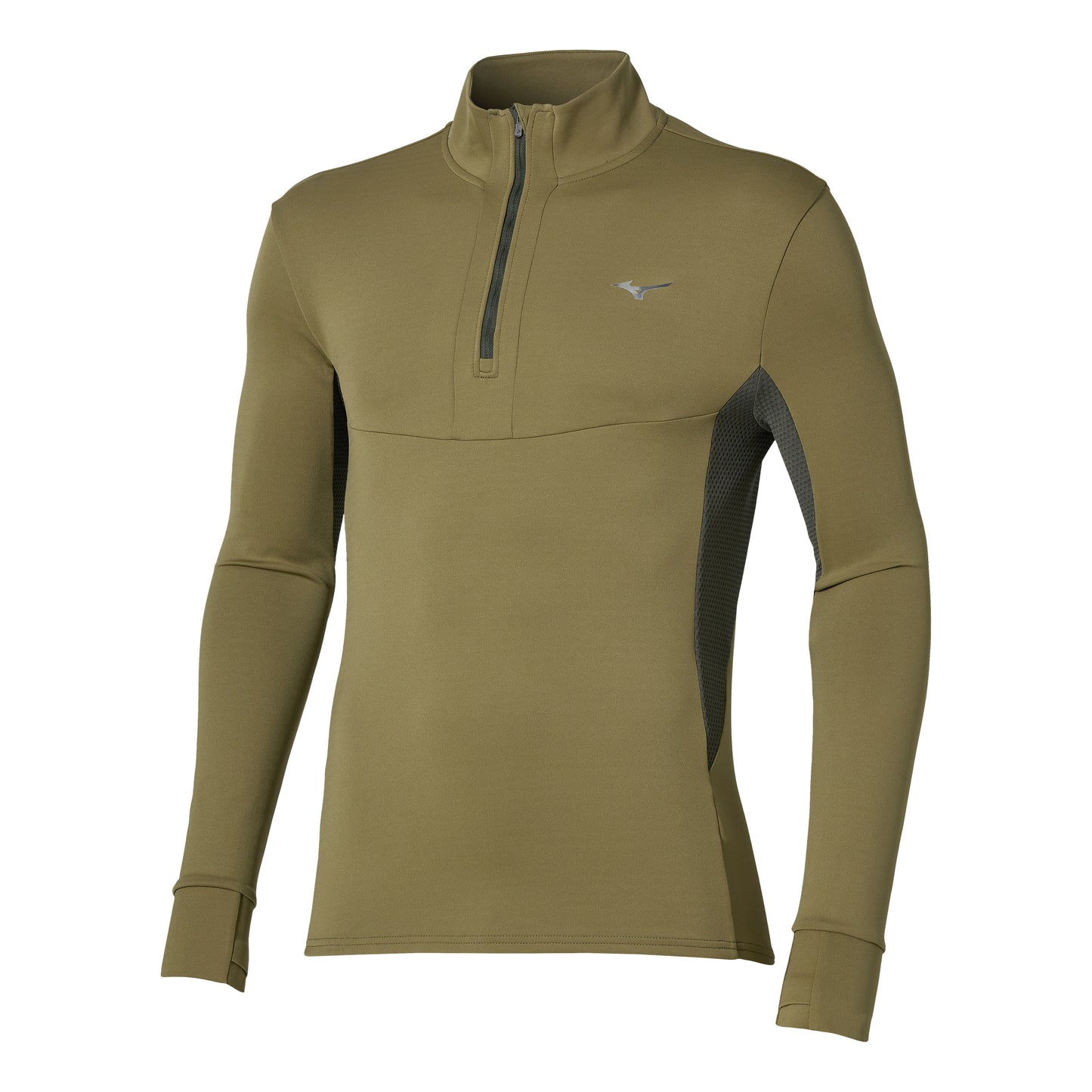 Mizuno Active Warmalite Half Zip Camiseta de running Hombres - oliva