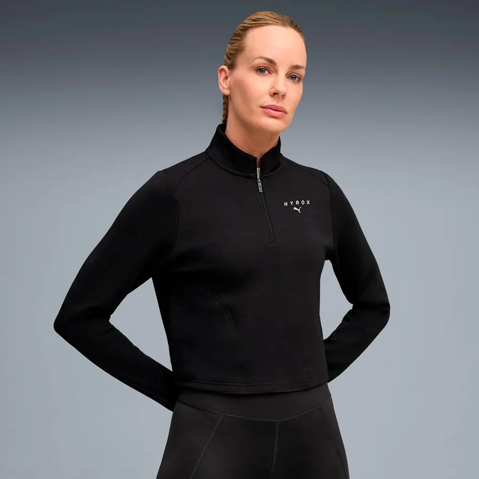 Puma HYROX Cloudspun 1/4 Zip  Camiseta de running Mujeres - negro