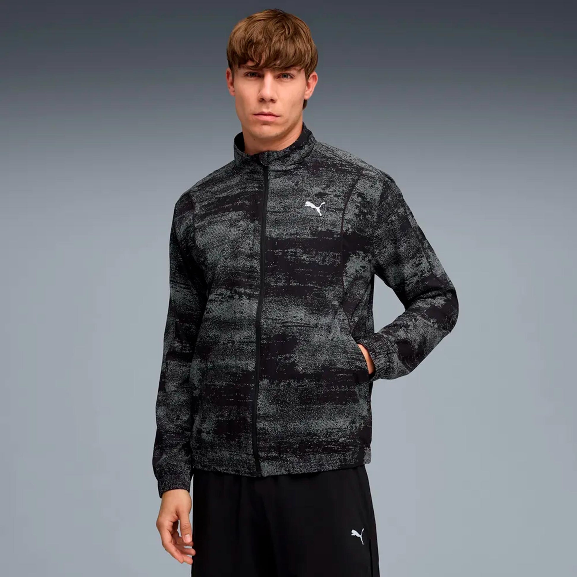 Puma Velocity AOP Woven  Chaqueta para correr Hombres - negro