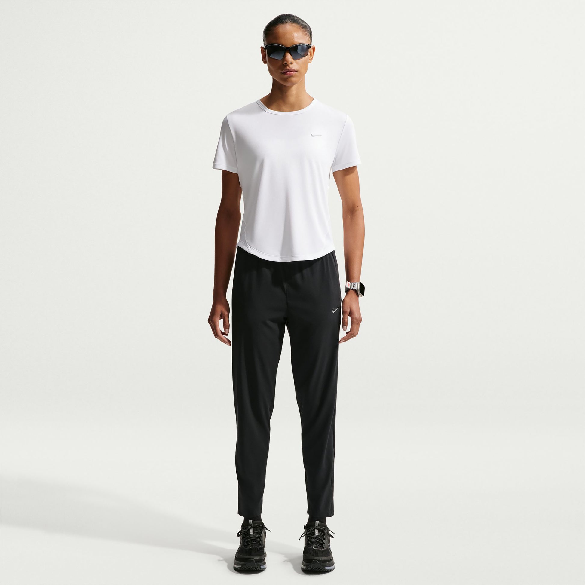 Nike Tempo  Camiseta de running Mujeres - blanco, plateado