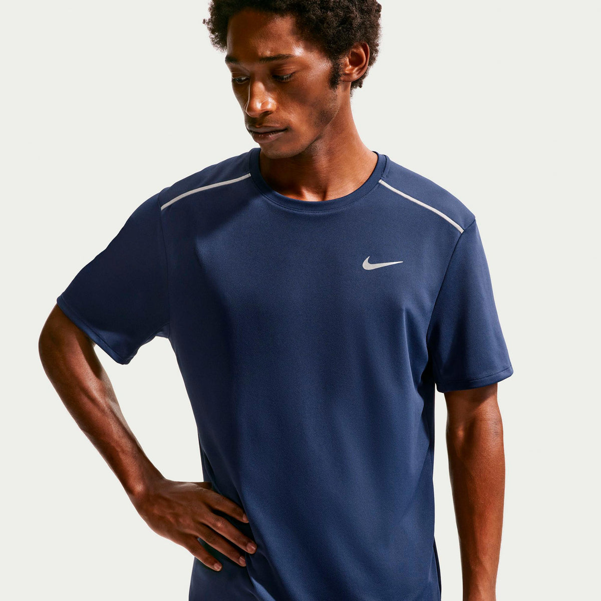 Nike Miler  Camiseta de running Hombres - azul oscuro, plateado
