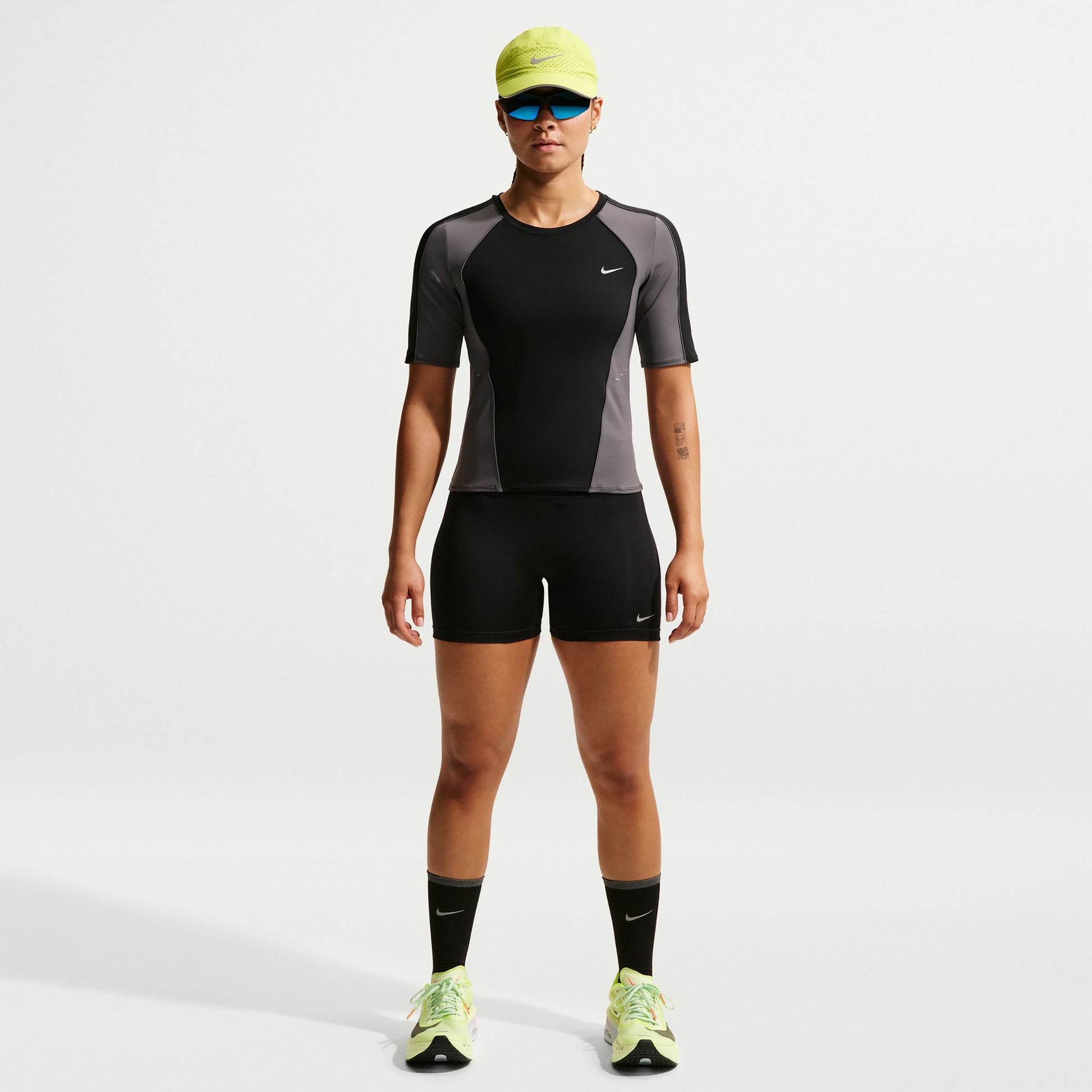 Nike Tempo   Mallas para correr Mujeres - negro, plateado