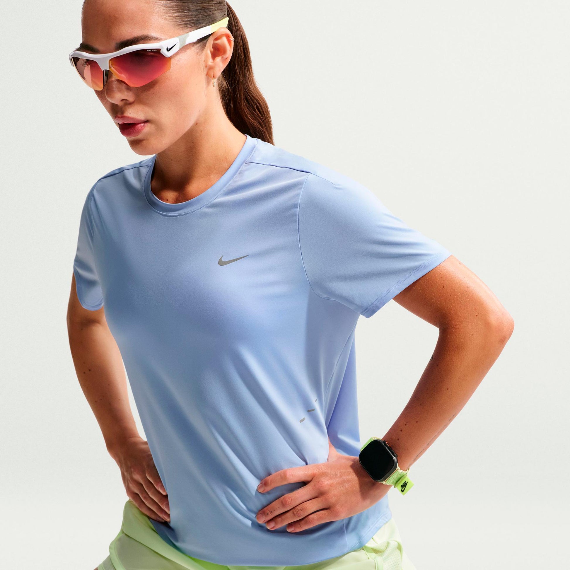 Nike Swift  Camiseta de running Mujeres - azul, plateado
