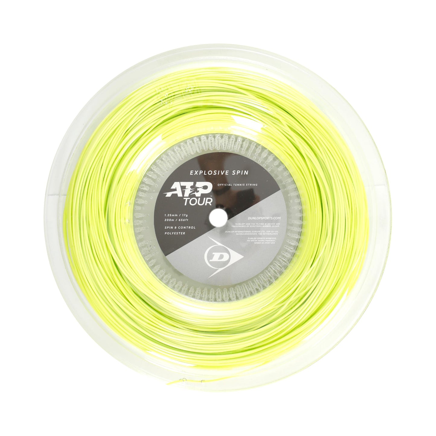 Dunlop Explosive Spin Bobinas de cordaje 200m - amarillo