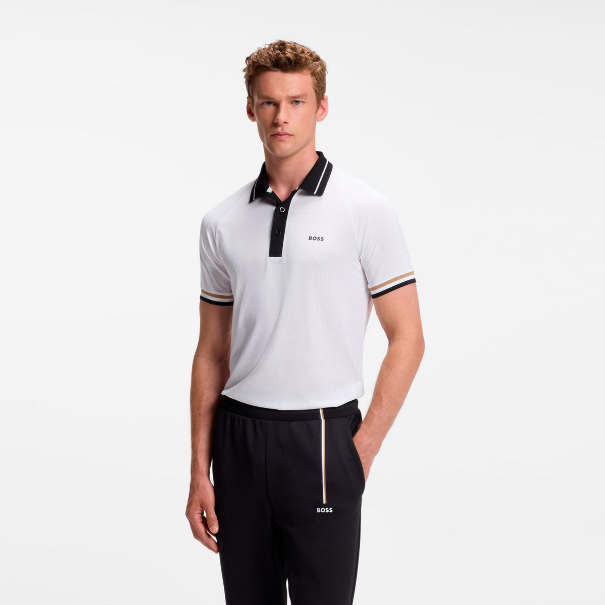 BOSS Court Polo Hombres - blanco