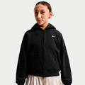 Oversized Fleece Full-Zip Sudadera con cremallera Chicas - negro