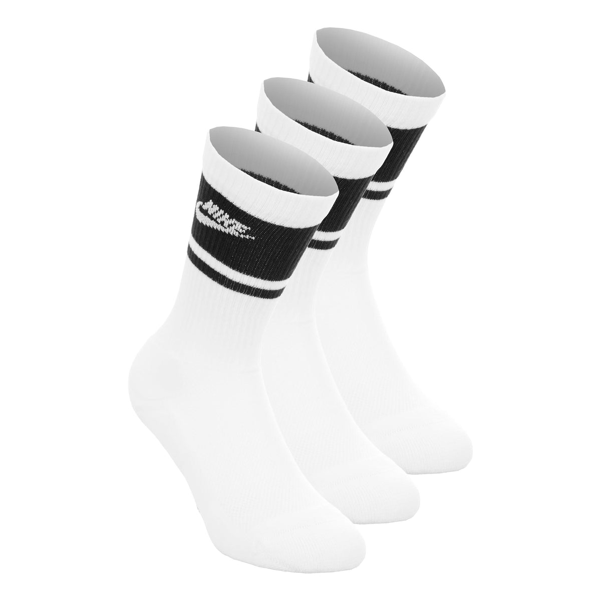 Nike Crew Calcetines de deporte Pack de 3 Unisex - blanco, negro