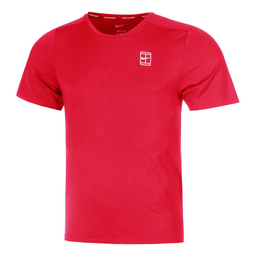 Nike Court Dri-Fit Advantage Camiseta De Manga Corta Hombres-Rojo,Blanco