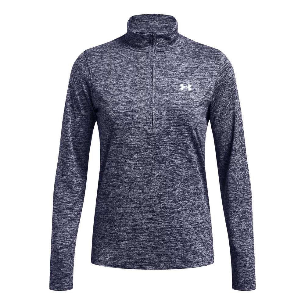 Under Armour Tech Twist Warmup 1/2 Zip Camiseta De Manga Larga Mujeres - Azul-gris