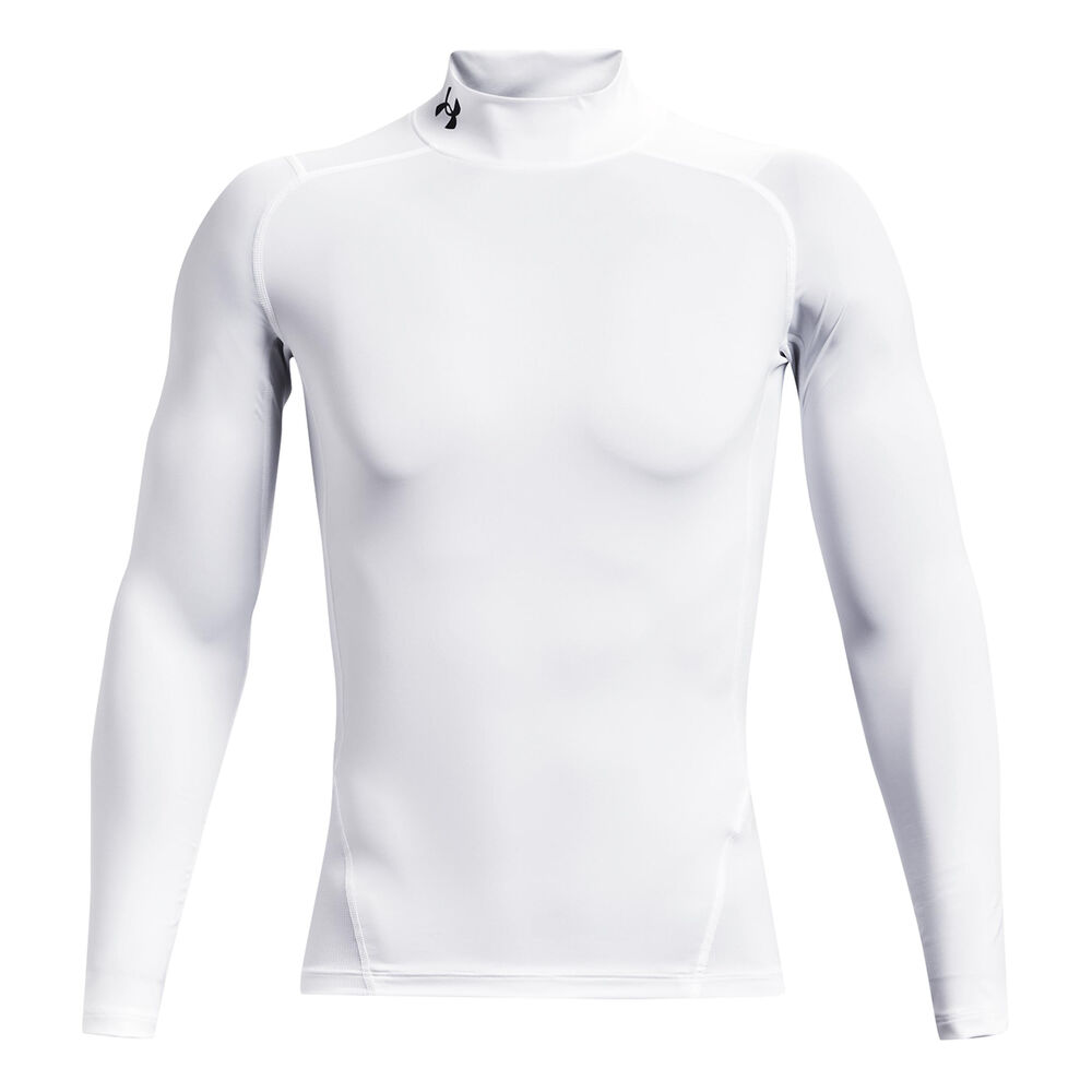 Under Armour Heatgear Comp Mock Camiseta De Manga Larga Hombres-Blanco
