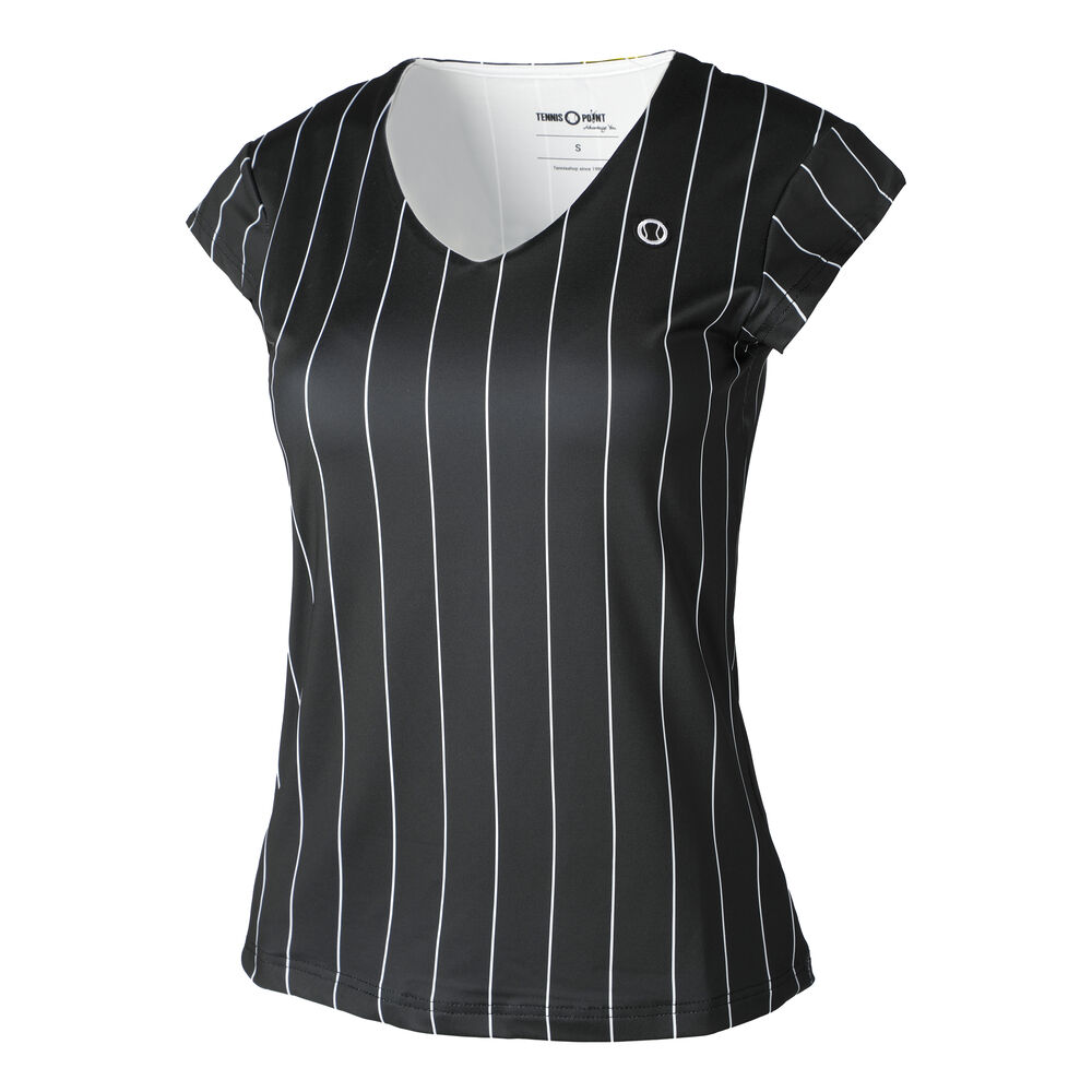 Tennis-Point Stripes Camiseta De Manga Corta Edición Especial Mujeres - Negro, Blanco