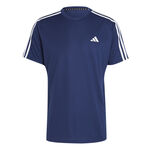 Ropa adidas adidas Training Essential Base 3 Stripes Camiseta De Manga Corta Hombres-Azul Oscuro,Blanco