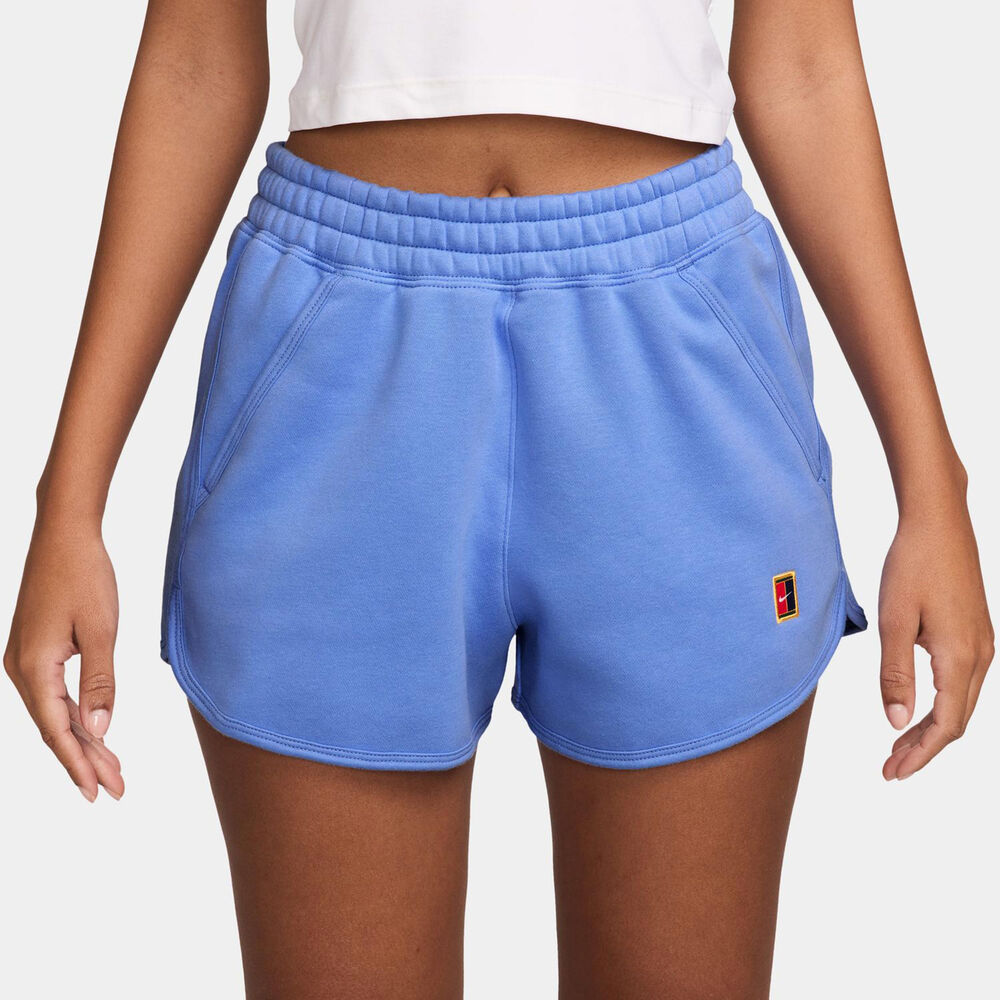 Nike Court Heritage Fleece Mid Rise Shorts Mujeres-Azul