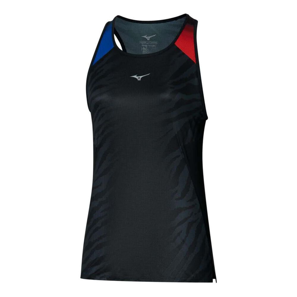 Mizuno DryAeroFlow Graphic Tank Camiseta De Running Mujeres - Rojo, Azul