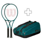 Pack Raqueta + Raquetero Wilson 2x Blade 100 V9 plus Schlägertasche