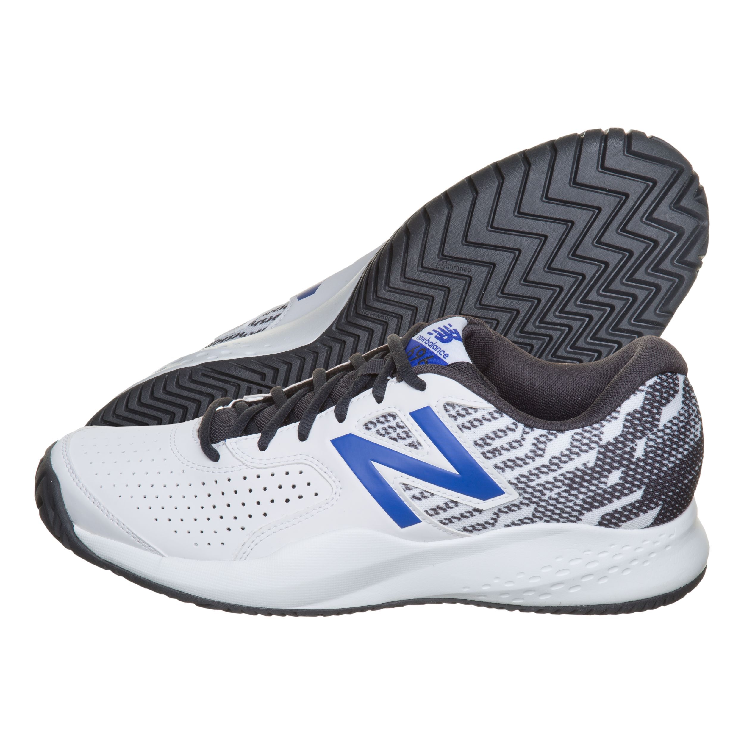 696 V3 Zapatilla Todas Las Superficies Hombres Blanco Negro