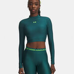 Ropa Under Armour Under Armour HeatGear Crop Mock Camiseta de manga larga Mujeres-verde, verde
