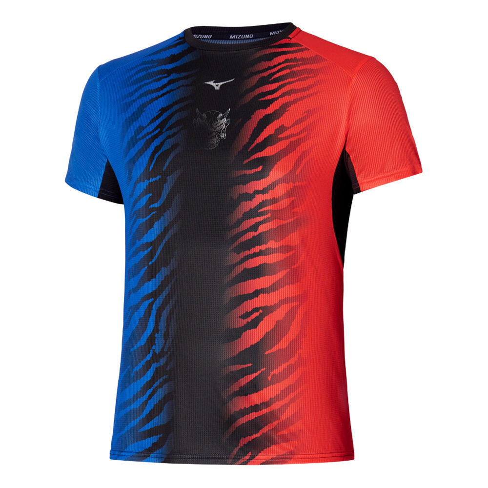 Mizuno DryAeroFlow Graphic Camiseta de running Hombres - negro, rojo