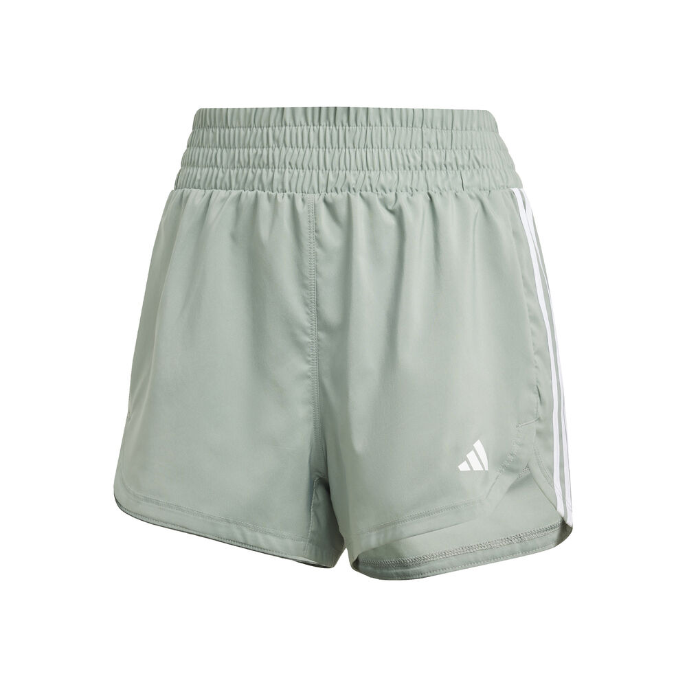 adidas Pacer Woven High-Rise Shorts Mujeres-Salvia,Blanco