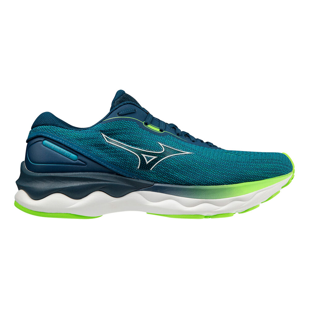 Mizuno Wave Skyrise 3 Zapatilla Neutral Hombres-Azul,Verde
