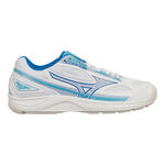 Zapatillas de tenis Mizuno Mizuno Break Shot Zapatilla Para Pista Cubierta Mujeres-Blanco,Azul Claro