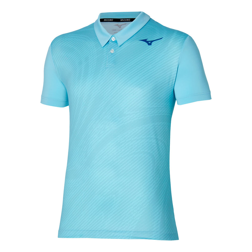 Mizuno Charge Shadow Polo Hombres - Azul Claro