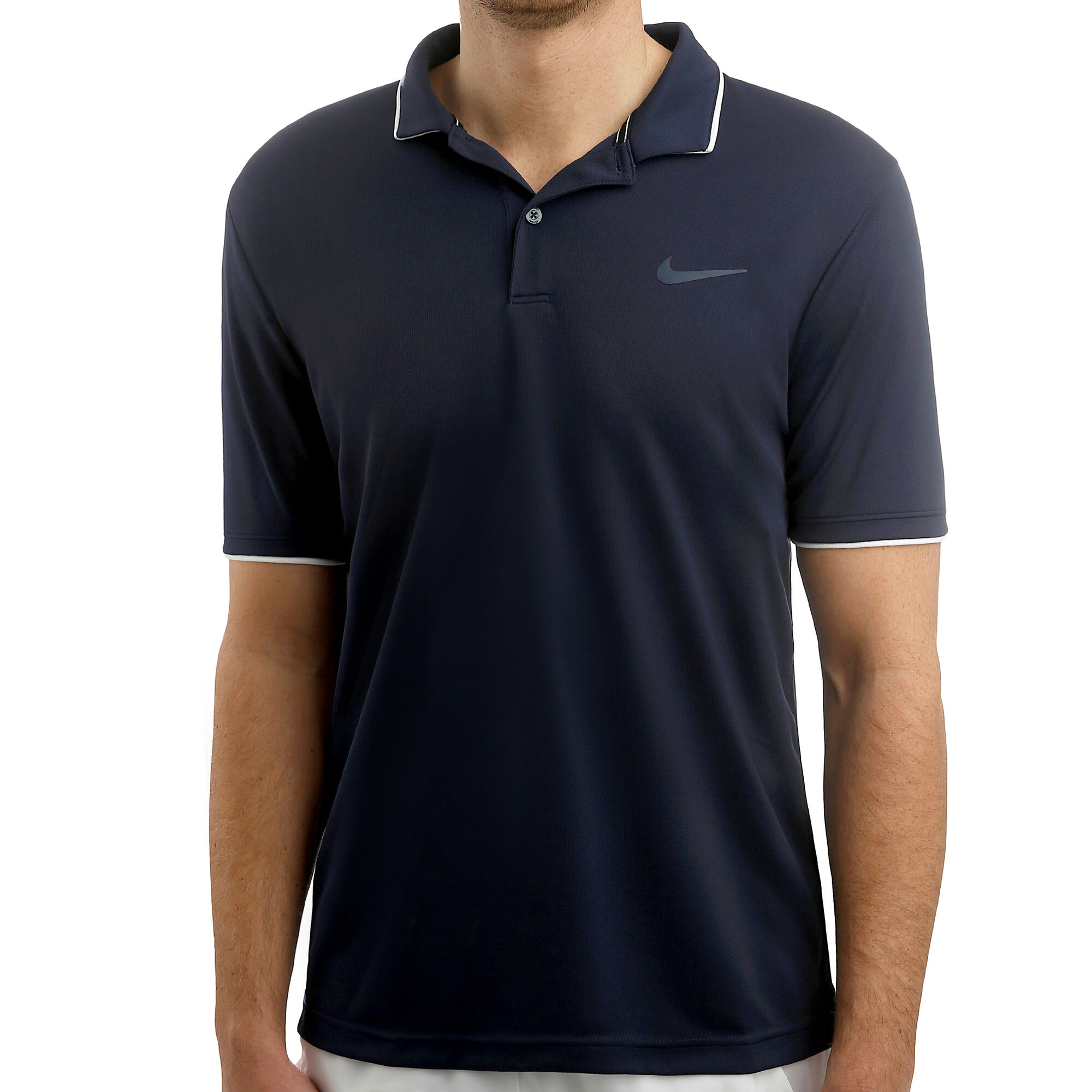 Espacio cibernético Definitivo Propiedad Nike Court Dry Polo Hombres - Azul Oscuro, Blanco compra online | Tennis -Point