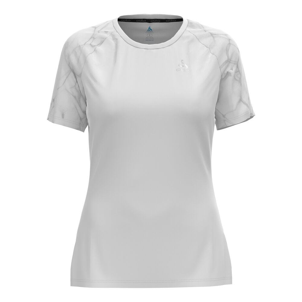 Odlo Essential Print Crew Neck Camiseta De Running Mujeres-Blanco