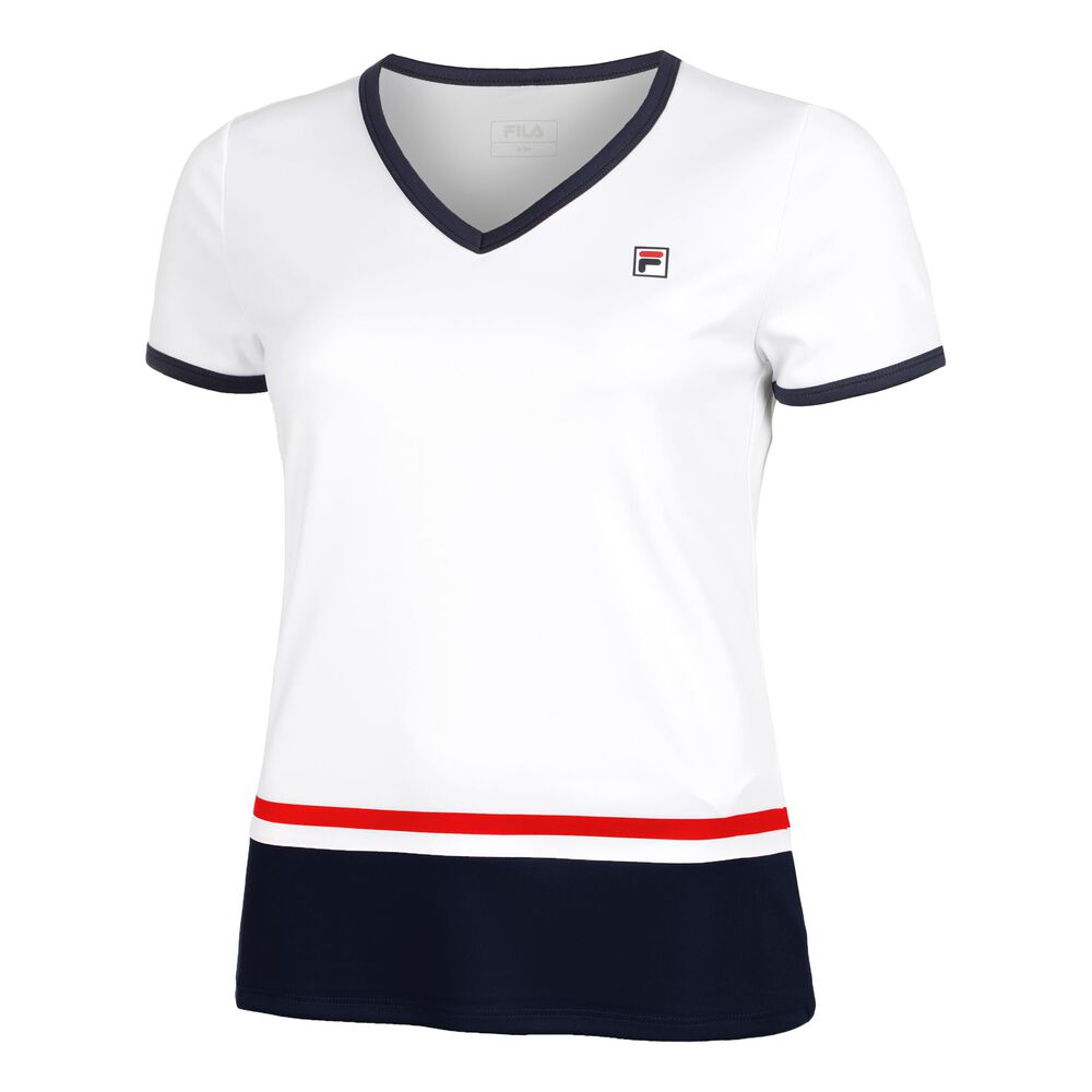 Fila Elisabeth Camiseta De Manga Corta Mujeres - Blanco, Azul Oscuro
