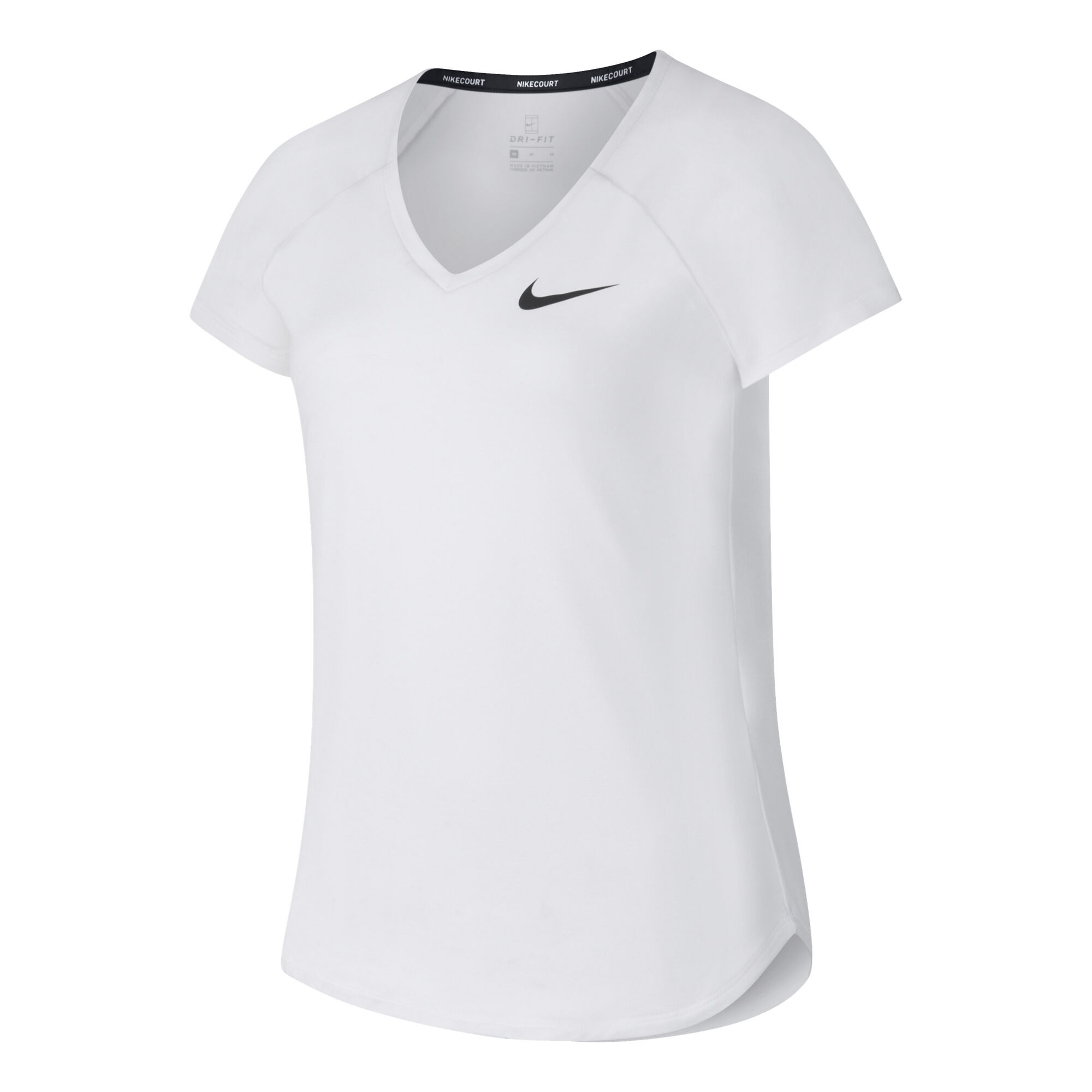 Nike Court De Manga Corta Chicas - Blanco, Negro compra online | Tennis-Point