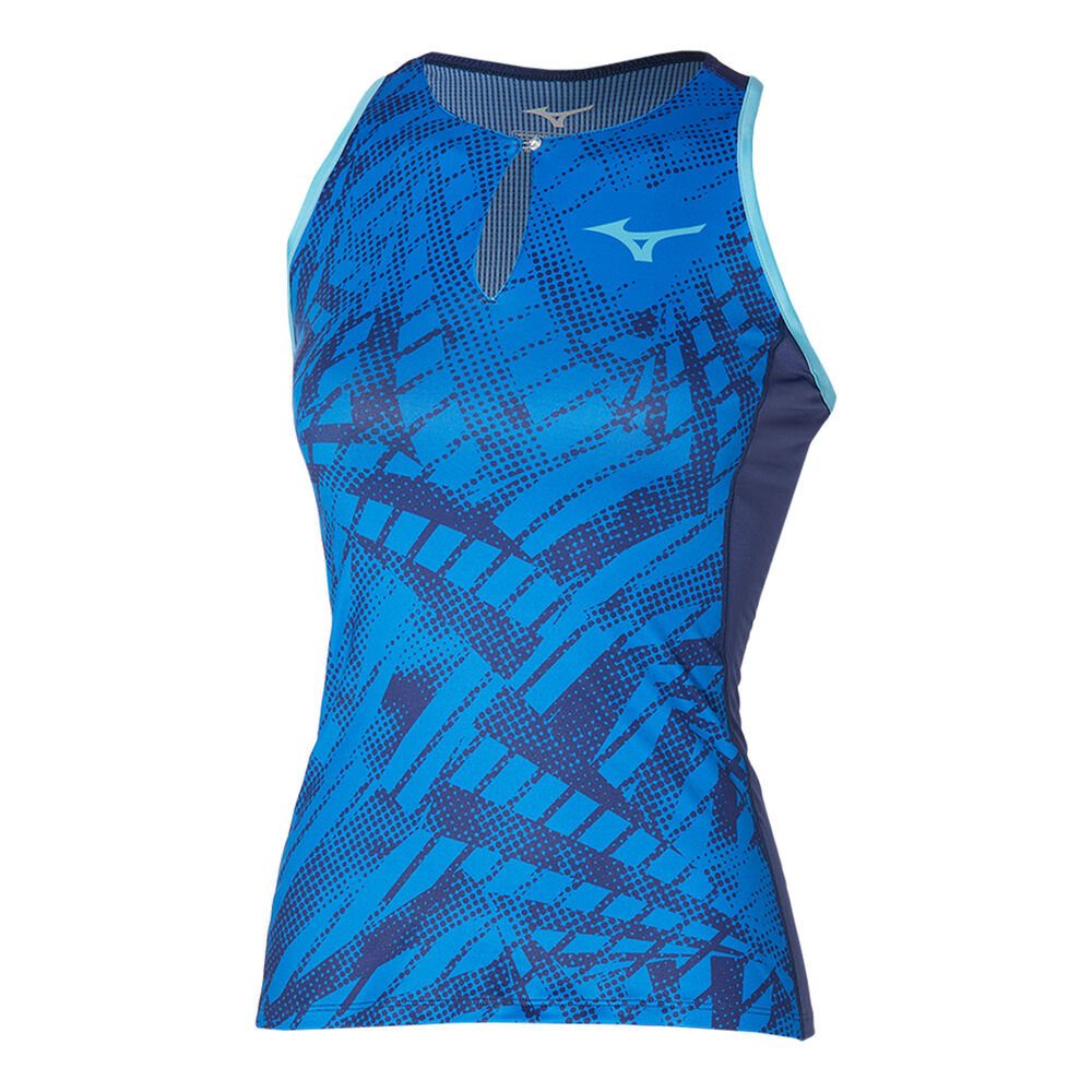 Mizuno Mugen Printed Camiseta De Tirantes Mujeres - Azul