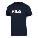 Ropa Fila Fila Logo Camiseta De Manga Corta Hombres-Azul Oscuro,Blanco