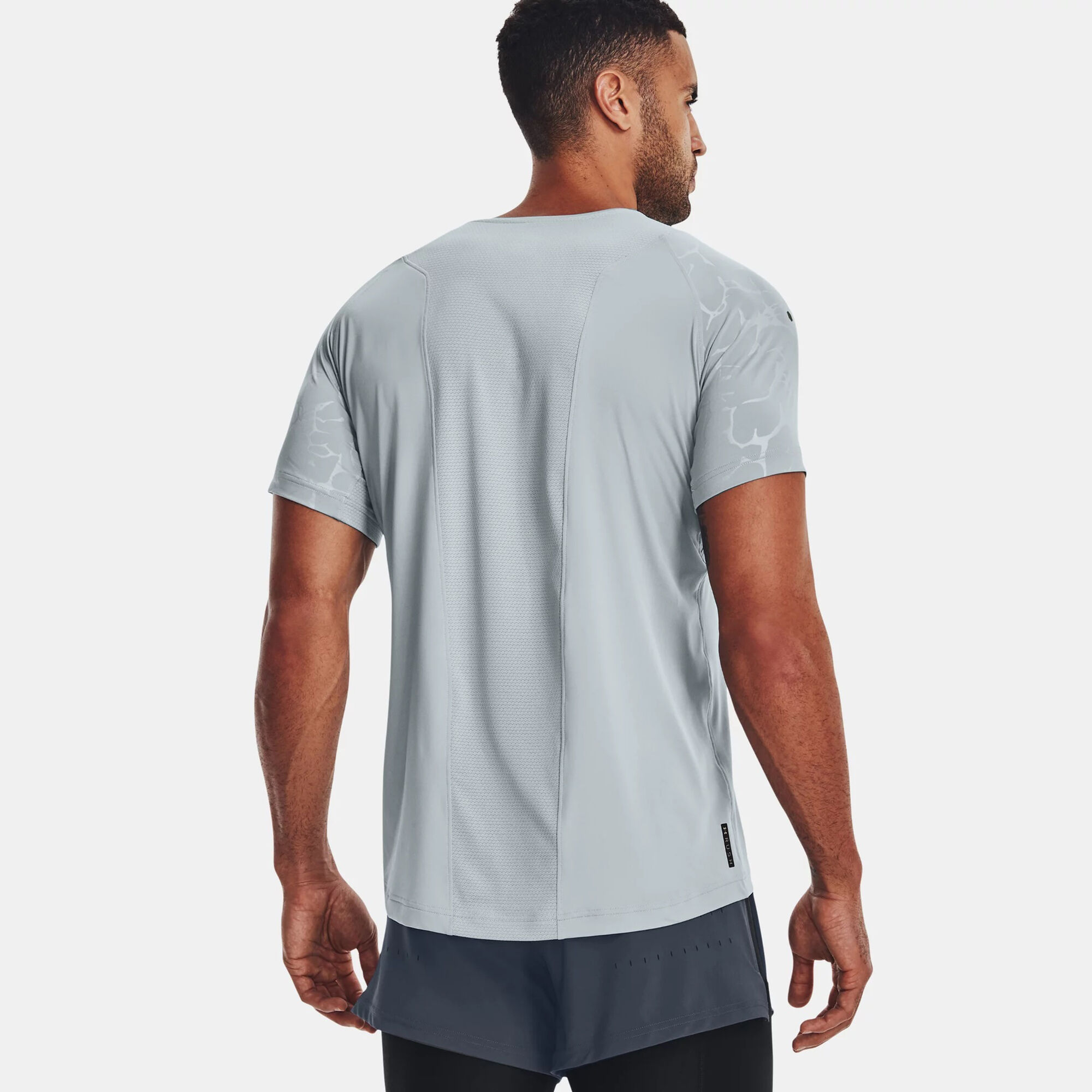 Under Armour Rush Emboss azul camisetas fitness hombre