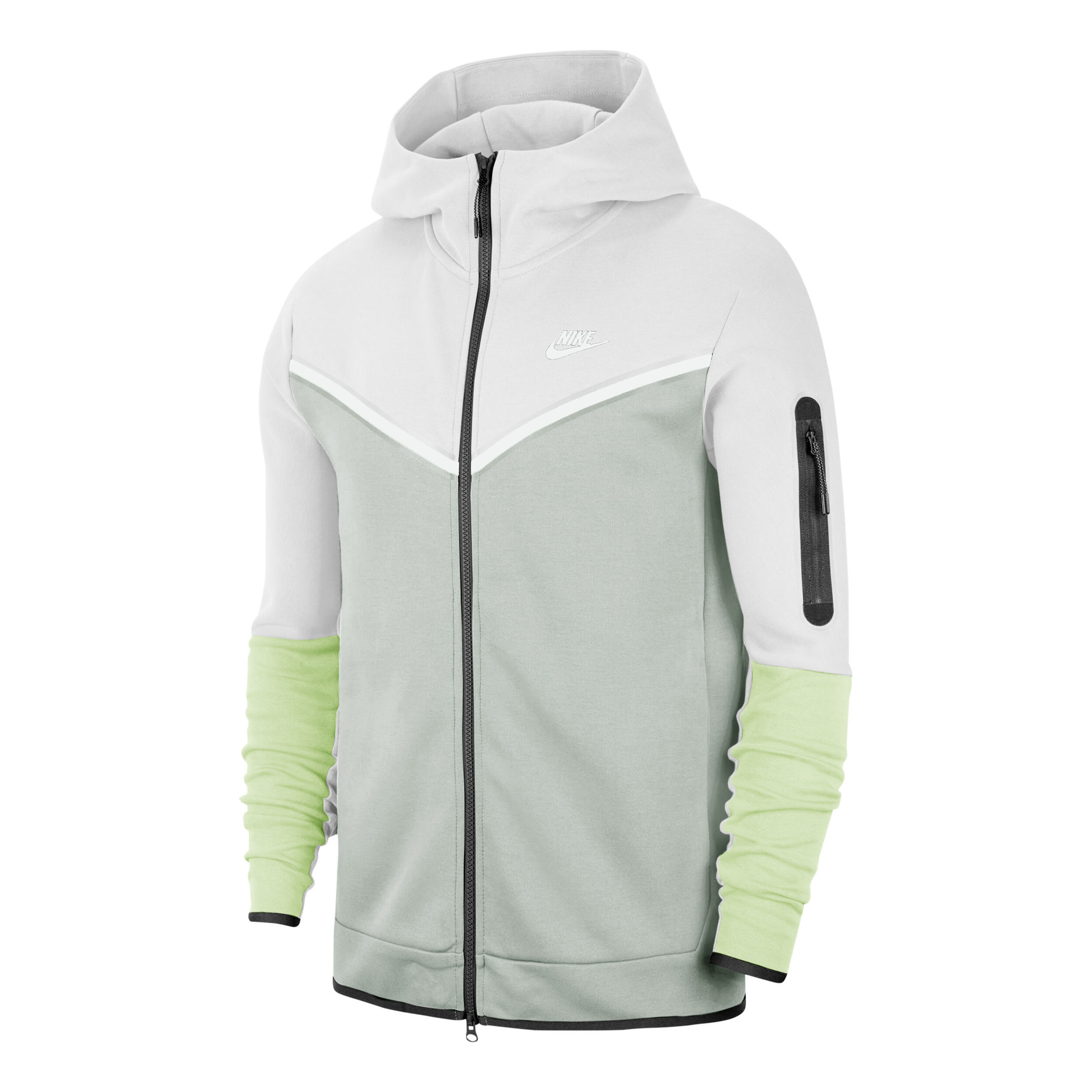 Nike tech fleece green white hot sale