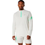 Ropa ASICS ASICS Icon 1/2 Zip Camiseta de running Hombres-beige, verde